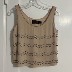 Beaded Sleeveless Crop Top